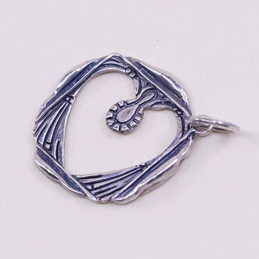 VTG sterling silver handmade heart pendant 925 quote tag charm w bestest friend