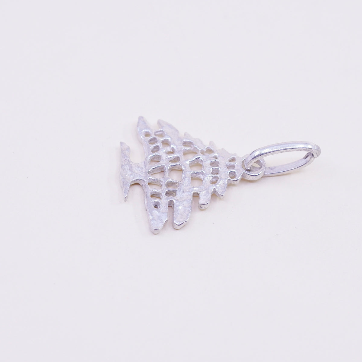 Vintage Sterling silver handmade pendant, 925 Christmas tree charm