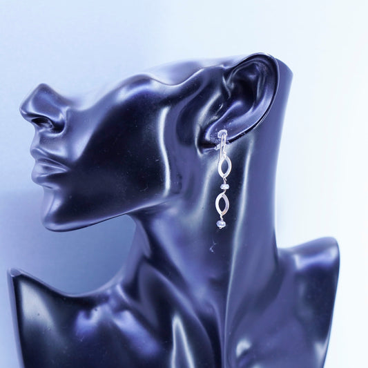 Vintage Sterling 925 silver handmade earrings with hematite