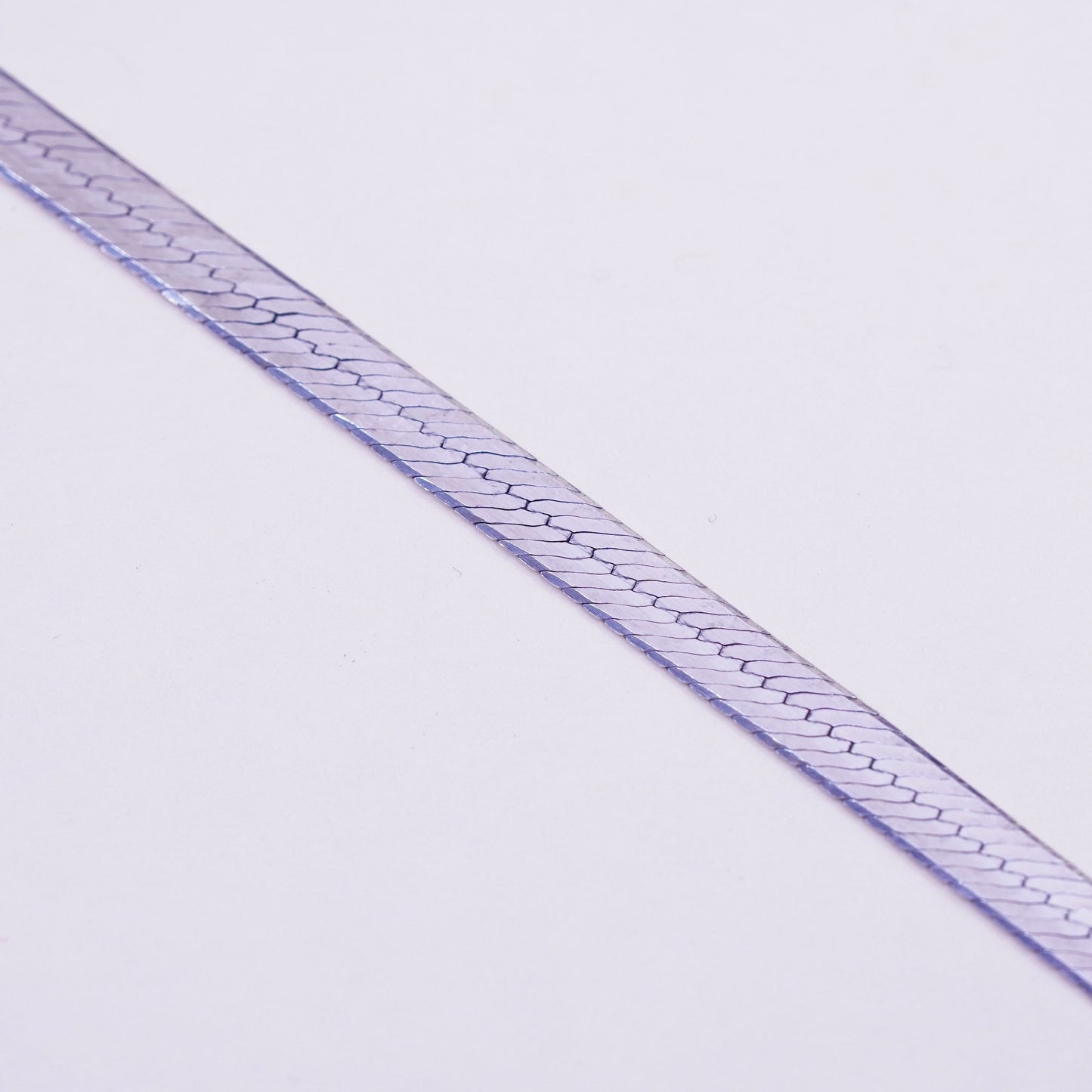 7”, 6mm, Vintage sterling silver herringbone bracelet, Italy 925 chain