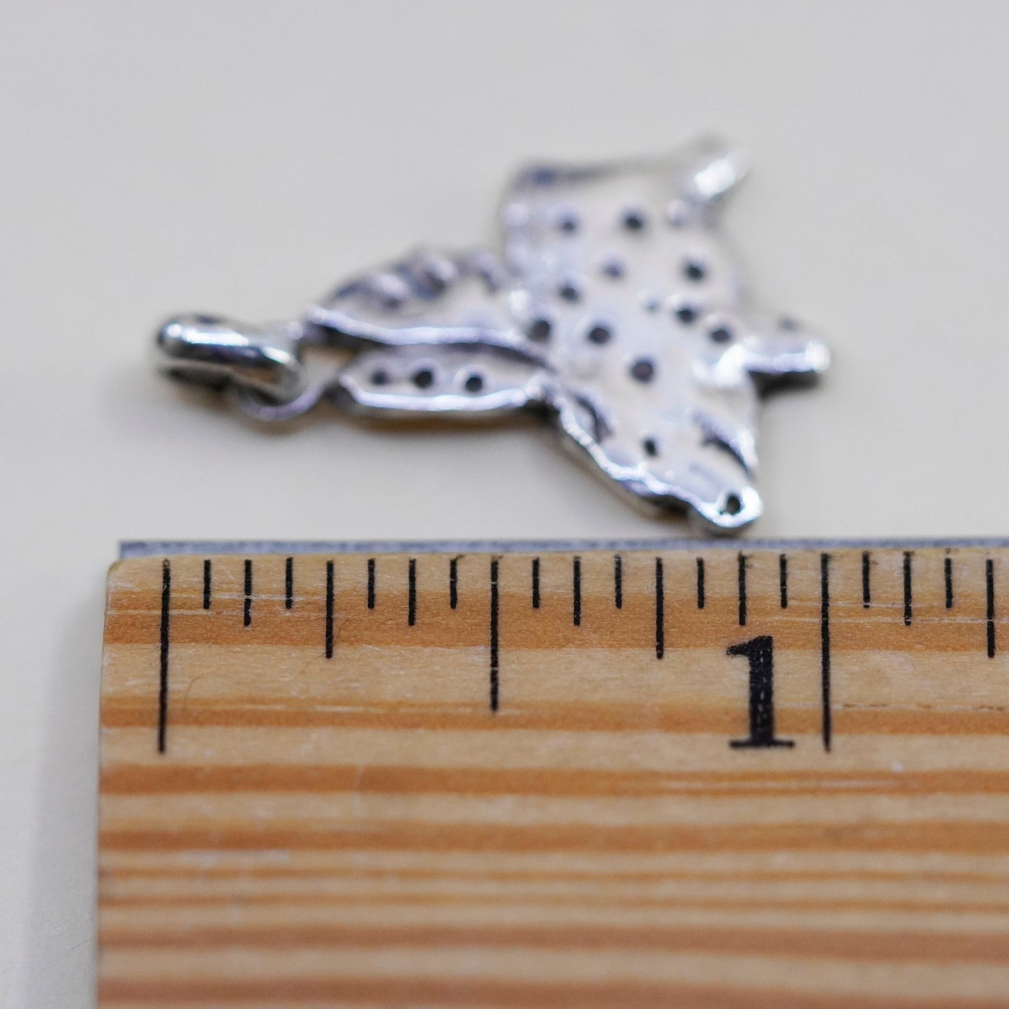 Vintage sterling silver handmade pendant, 925 flying pig