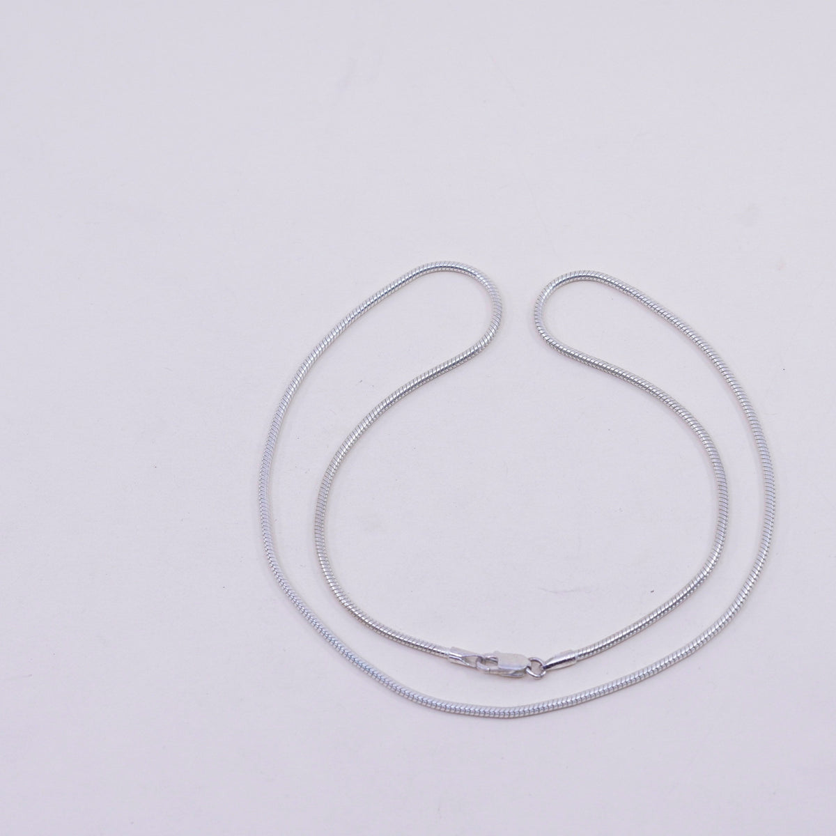 20”, 1.6mm, Vintage sterling silver snake chain, India 925 necklace