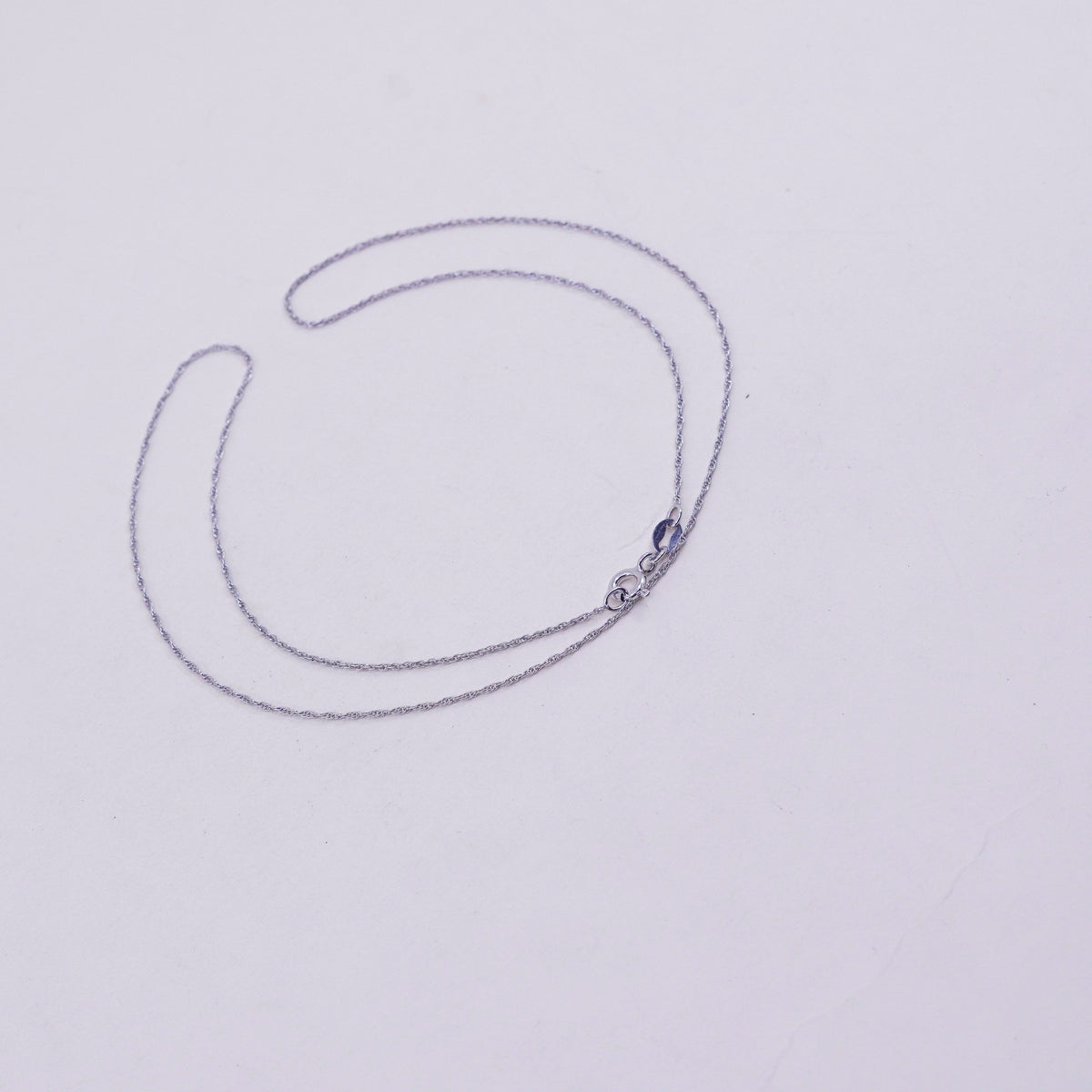 18”, 1mm, vintage Sterling silver necklace, 925 Singapore rope chain
