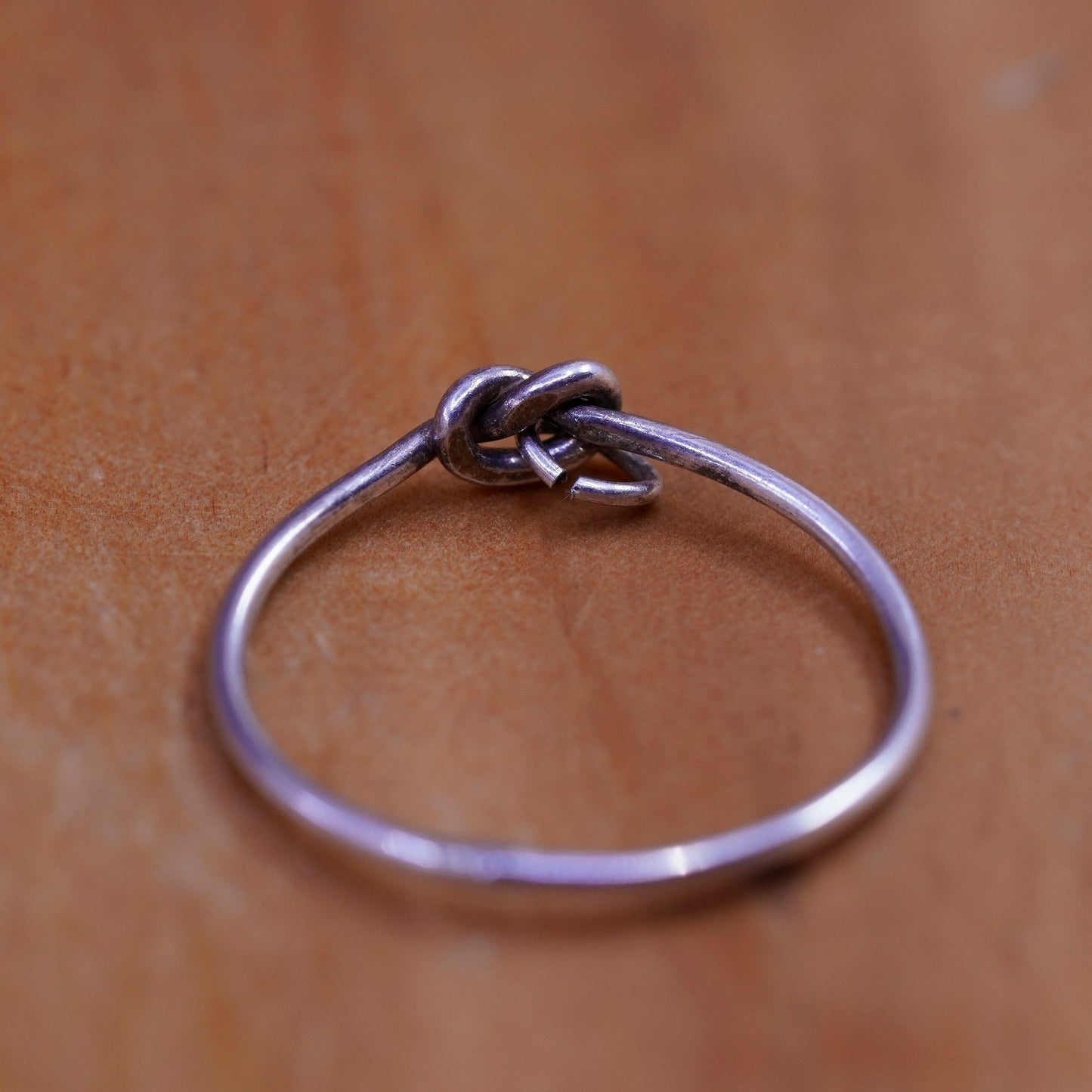 Size 6, vintage Sterling silver handmade knot ring, 925 wired band
