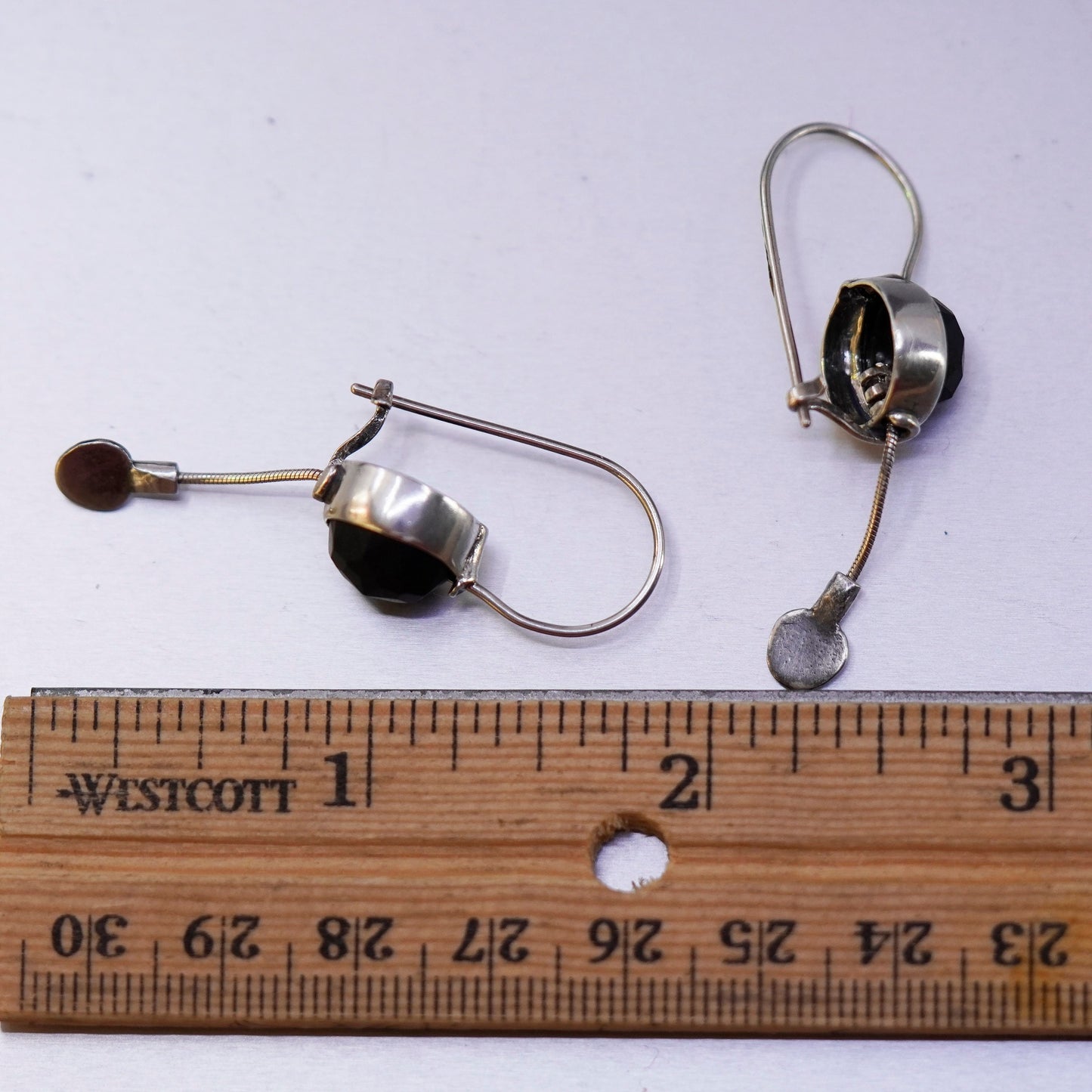 SILPADA Sterling Silver 925 Faceted Matte Black Onyx Dangle Earrings W1626