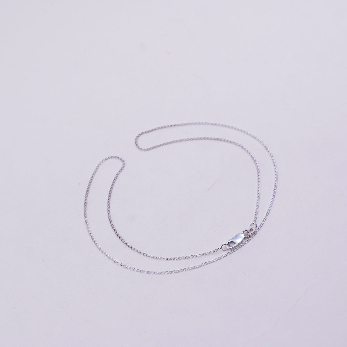 18”, 1mm, italy sterling silver handmade necklace, 925 curb chain