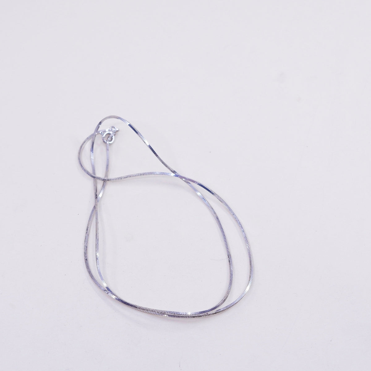 20”, 1mm, Vintage sterling silver square snake chain, Italy 925 necklace