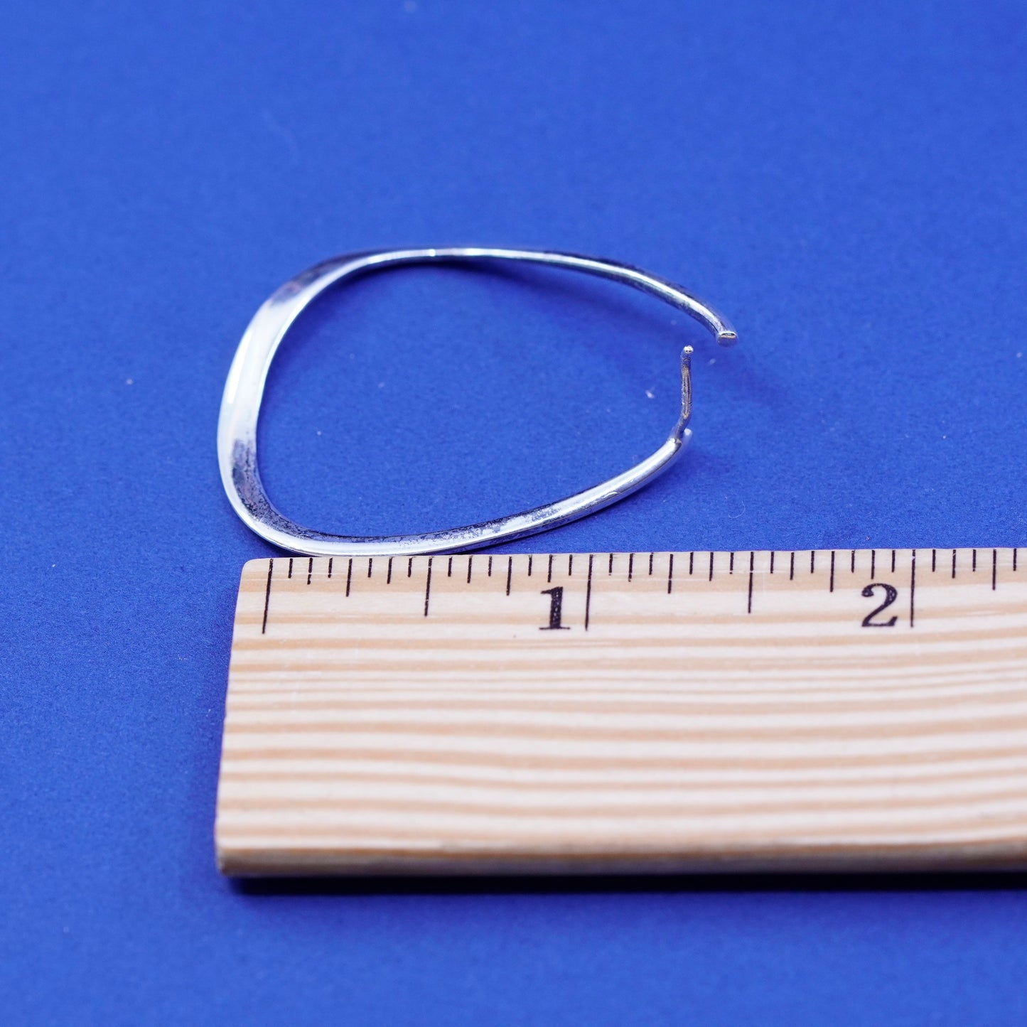 1.25”, vintage twisted Sterling silver hoop earrings, 925 huggie