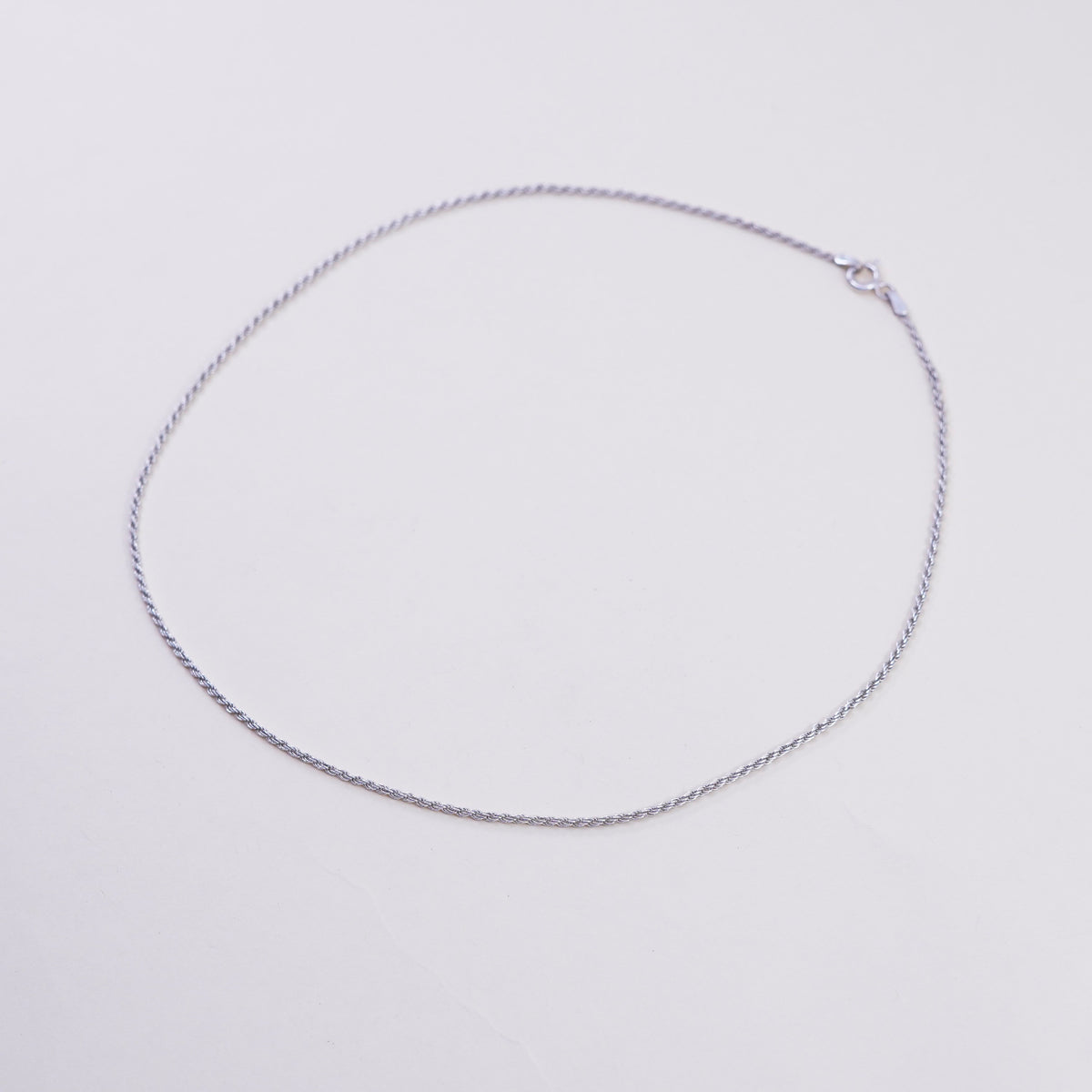 16” 1.6mm, vintage sterling silver necklace, 925 rope rope chain