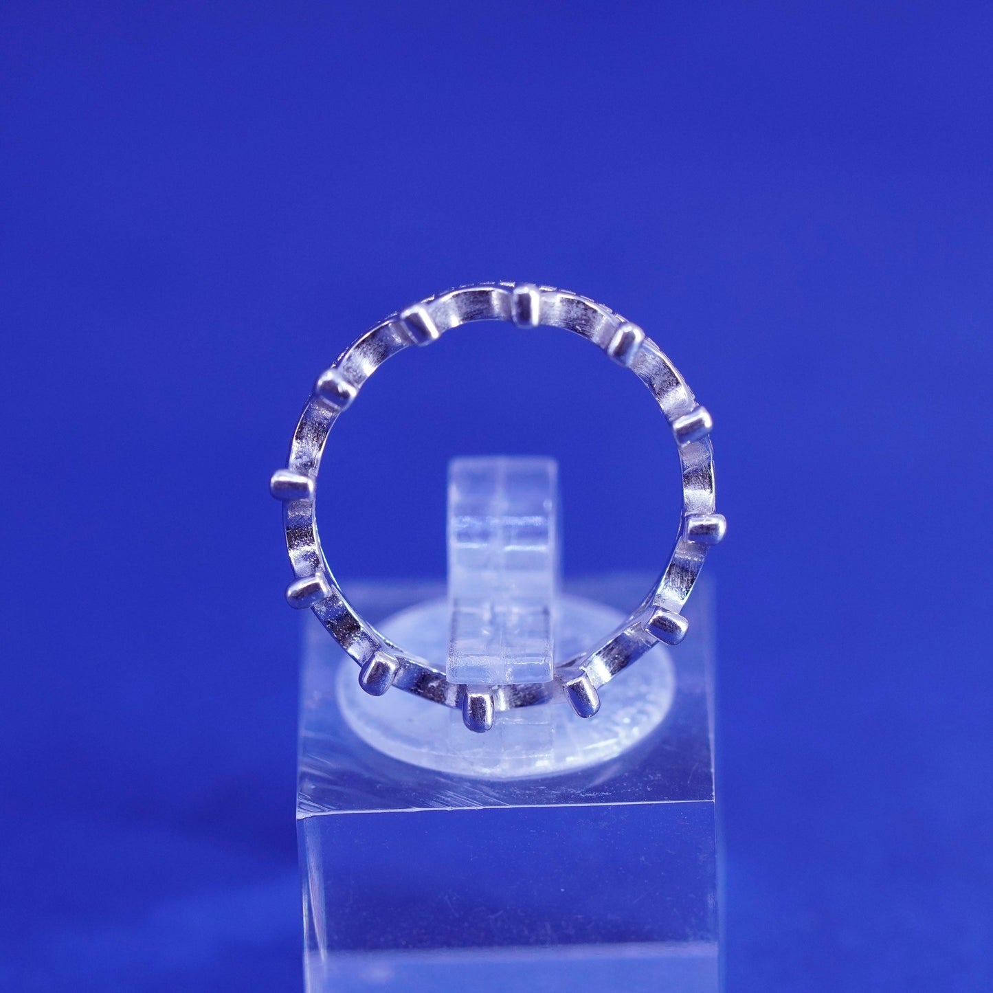 Size 5.75, vintage Sterling silver handmade ring, 925 crown band