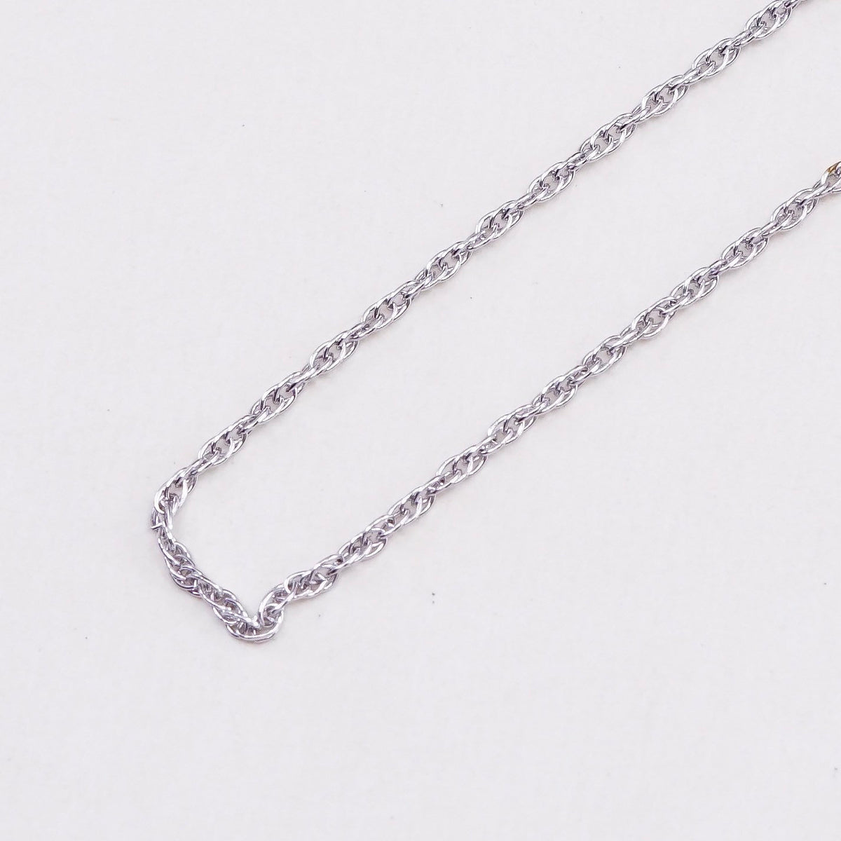 24”, 2mm, vintage Sterling silver necklace, 925 Singapore rope chain