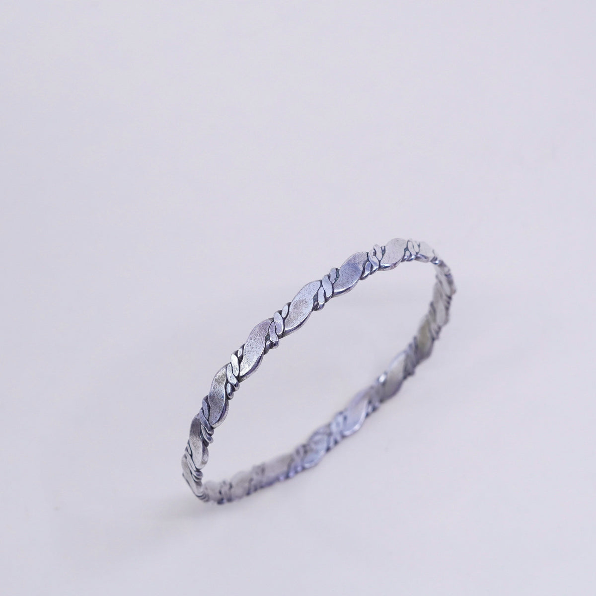 8.25”, Vintage sterling silver handmade bracelet, 925 cable bangle
