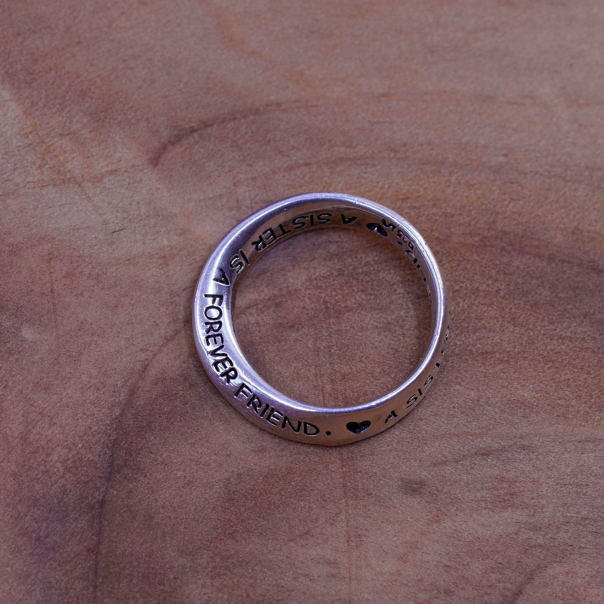Sterling silver quote pendant, 925 circle embossed a sister is a forever friend