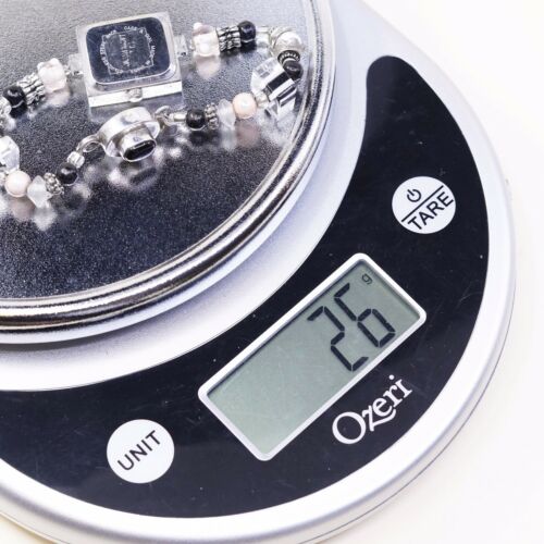 6.5”, Vtg Watch With Handmade Sterling 925 Silver Clasp And Beads Bracelet Band