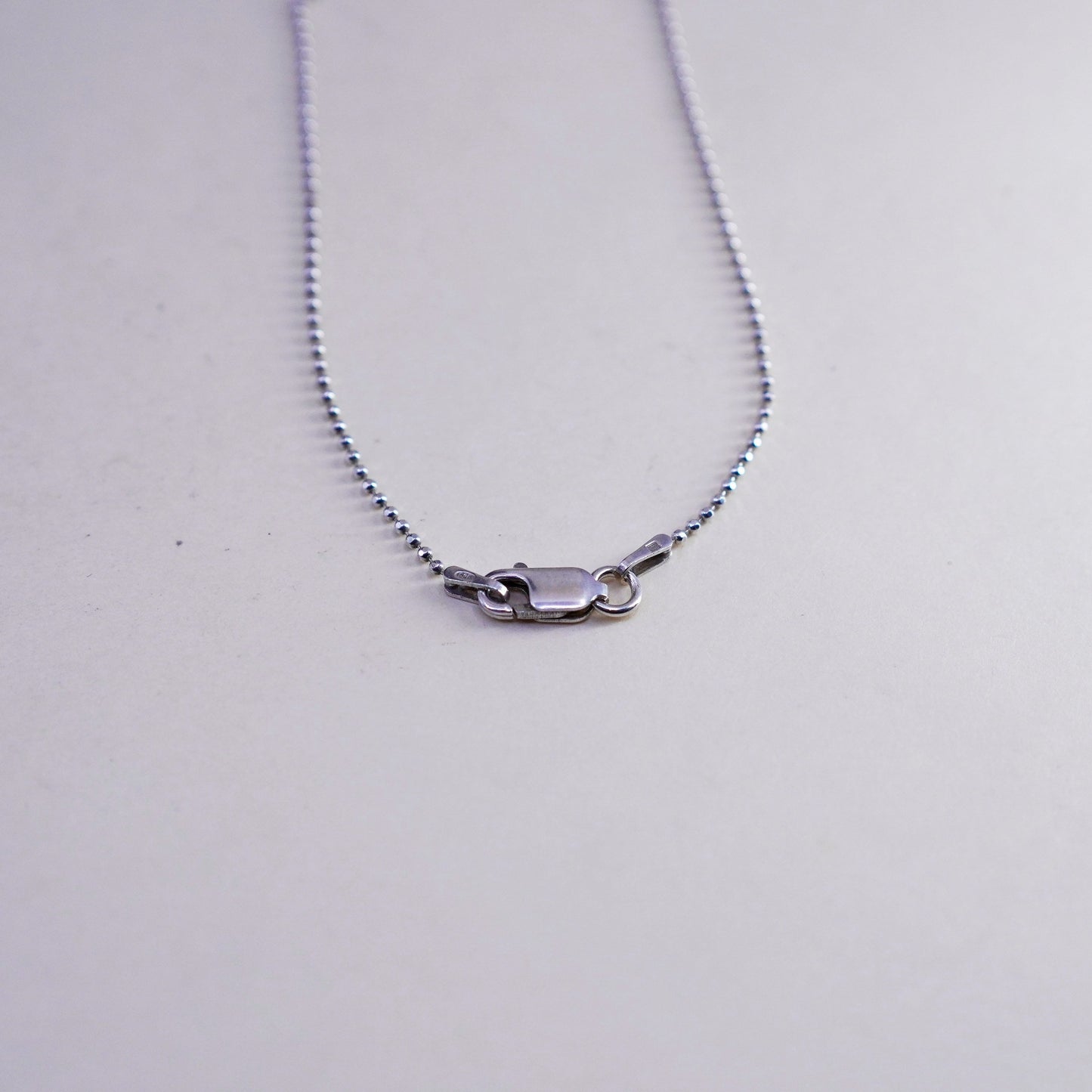 16”, vtg sterling 925 silver handmade bead chain necklace with filigree beads