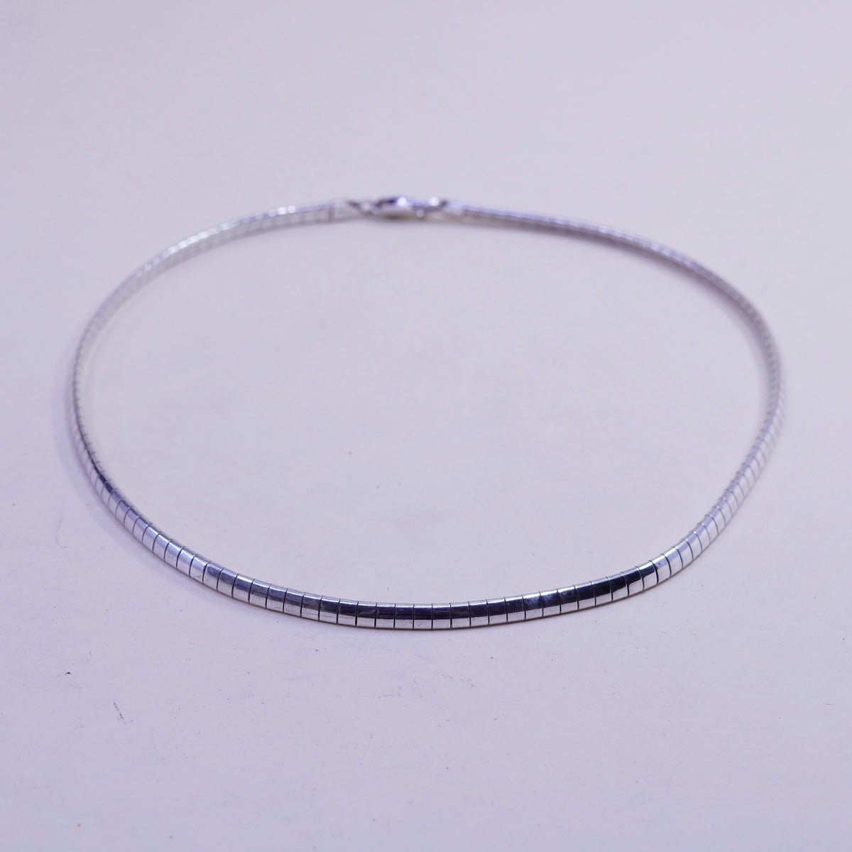 16” 5mm, vintage Italy 925 Sterling Silver omega chain necklace