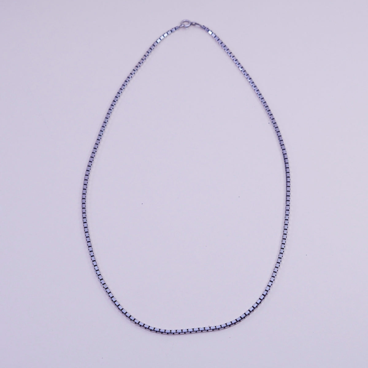 18”, 2mm, Vintage Canada sterling 925 silver box chain, necklace