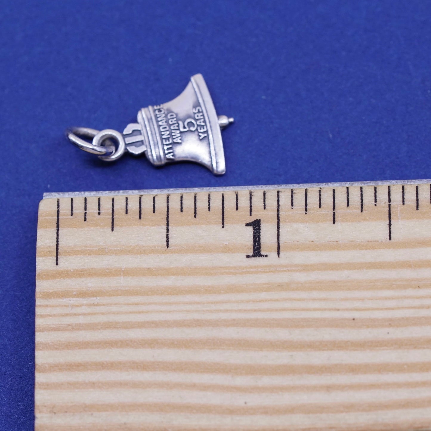 Vintage Sterling silver chime ball, 925 silver bell charm “attendance award