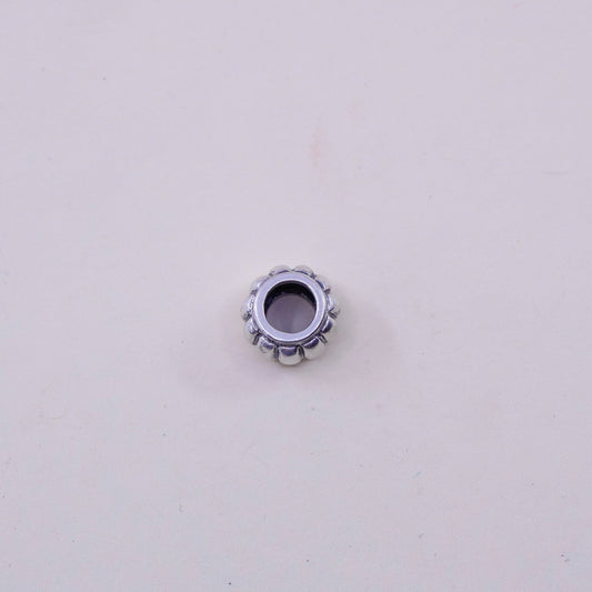 Vintage Sterling silver handmade pendant, 925 rubbed bead charm