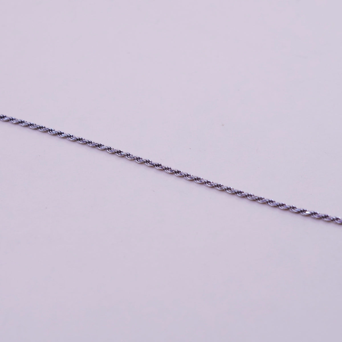 7.25”, 1.6mm, Vintage sterling silver bracelet, Italy made 925 rope chain
