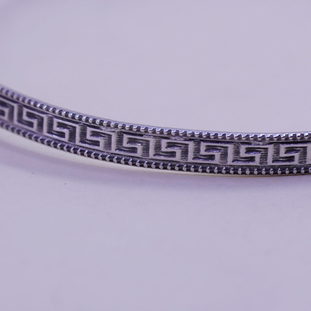 8”, Guglielmo Cini sterling silver handmade 925 bracelet greek key bangle