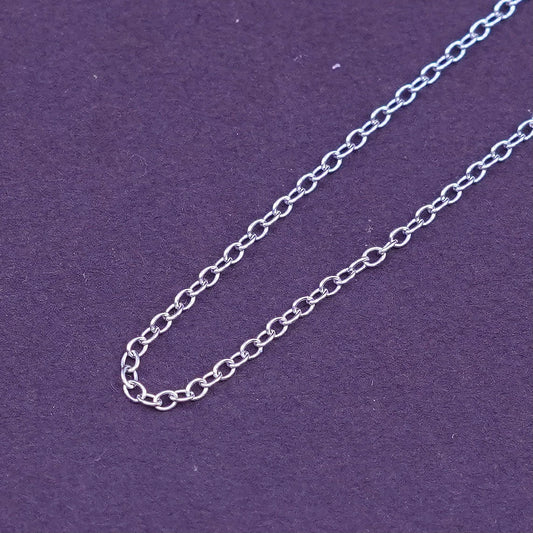 16+2”, 1mm, vintage Sterling silver necklace, 925 circle chain