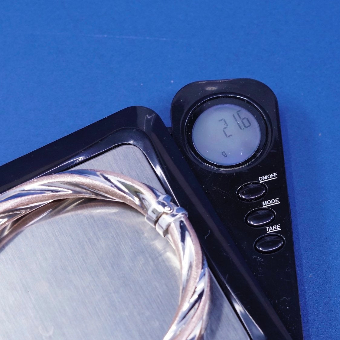 7.25", vtg two Tone sterling silver bracelet, italy 925 twisted cable bangle