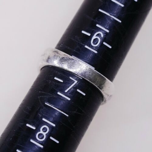 Sz 6.75, Sterling Silver Ring, 925 Silver Engagement Ring W/ pink Crystal