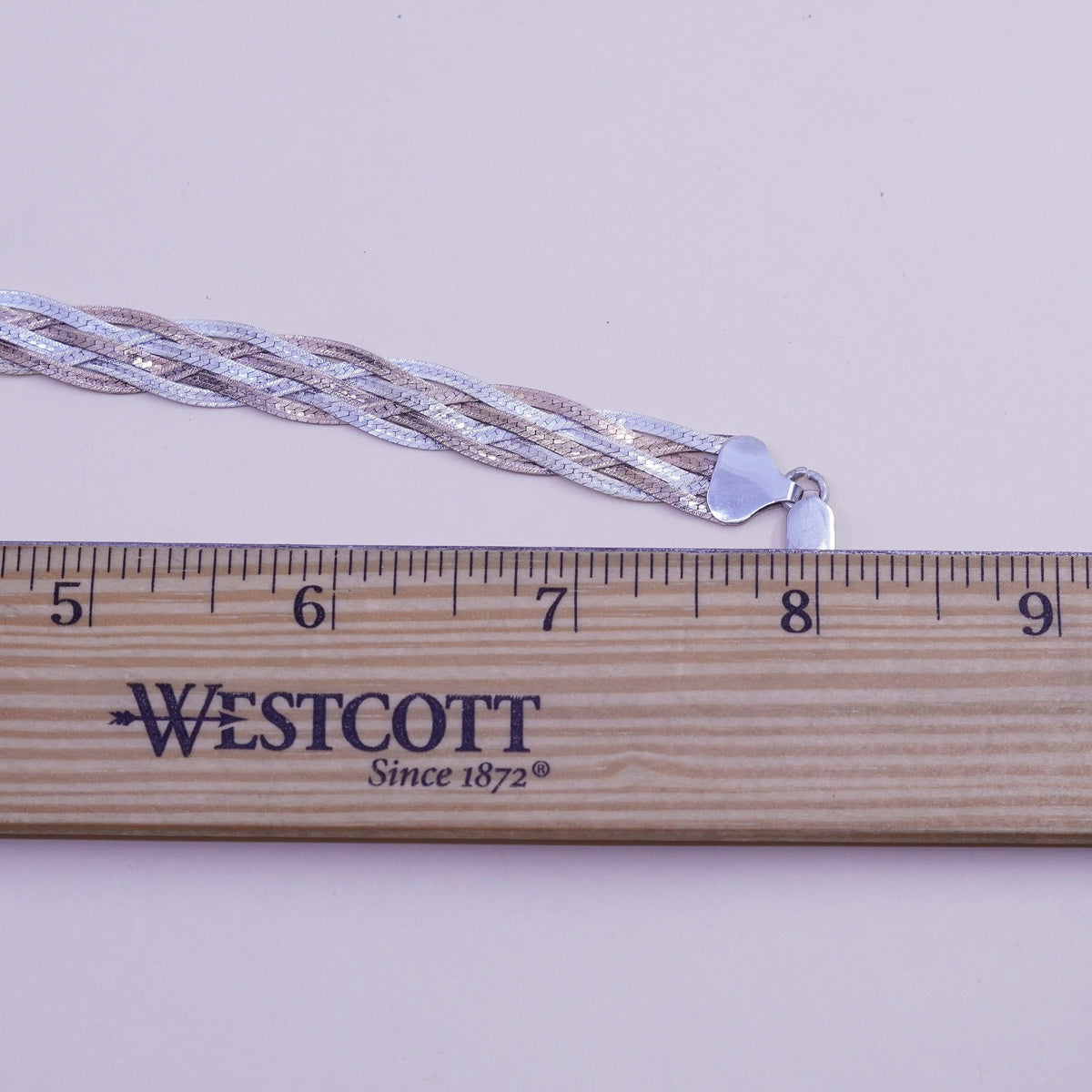 18”, Italy 6 Strands 925 Sterling Silver Woven Braided Herringbone necklace