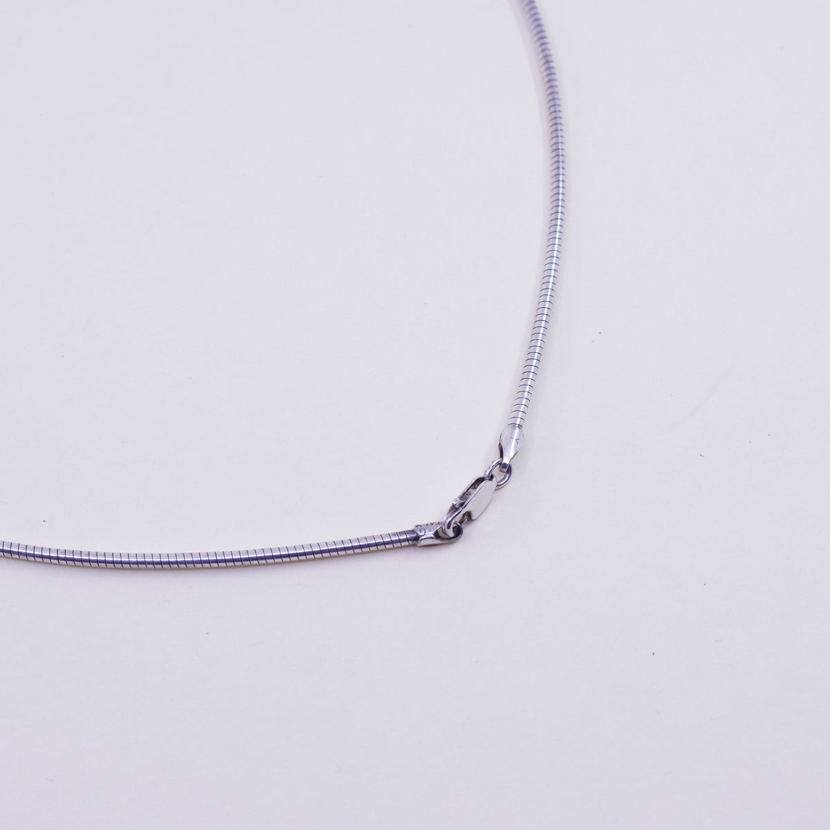 16”, 2mm, Vintage sterling silver snake chain, Italy 925 chain