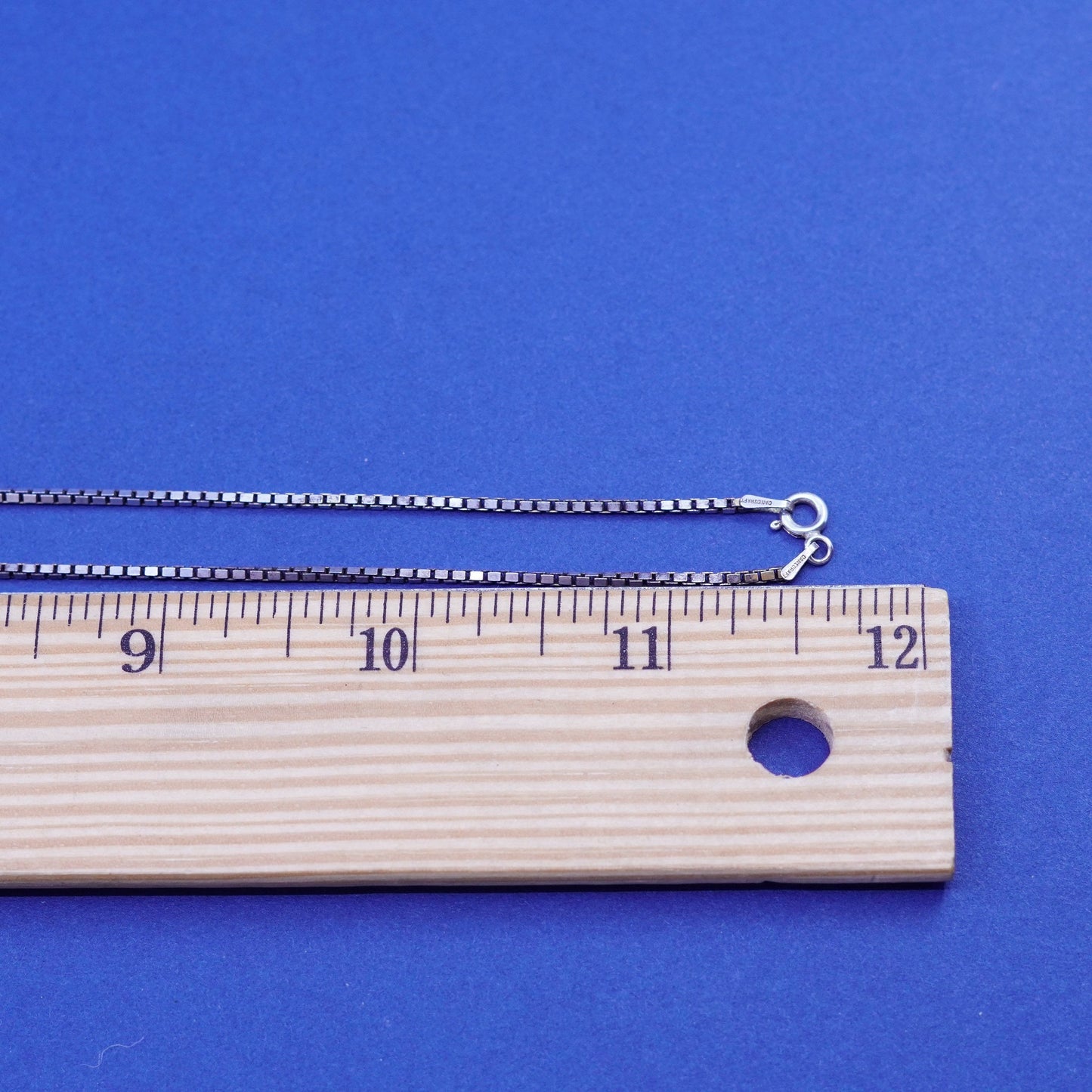 23”, 1mm, vintage danecraft Sterling silver handmade necklace, 925 box chain