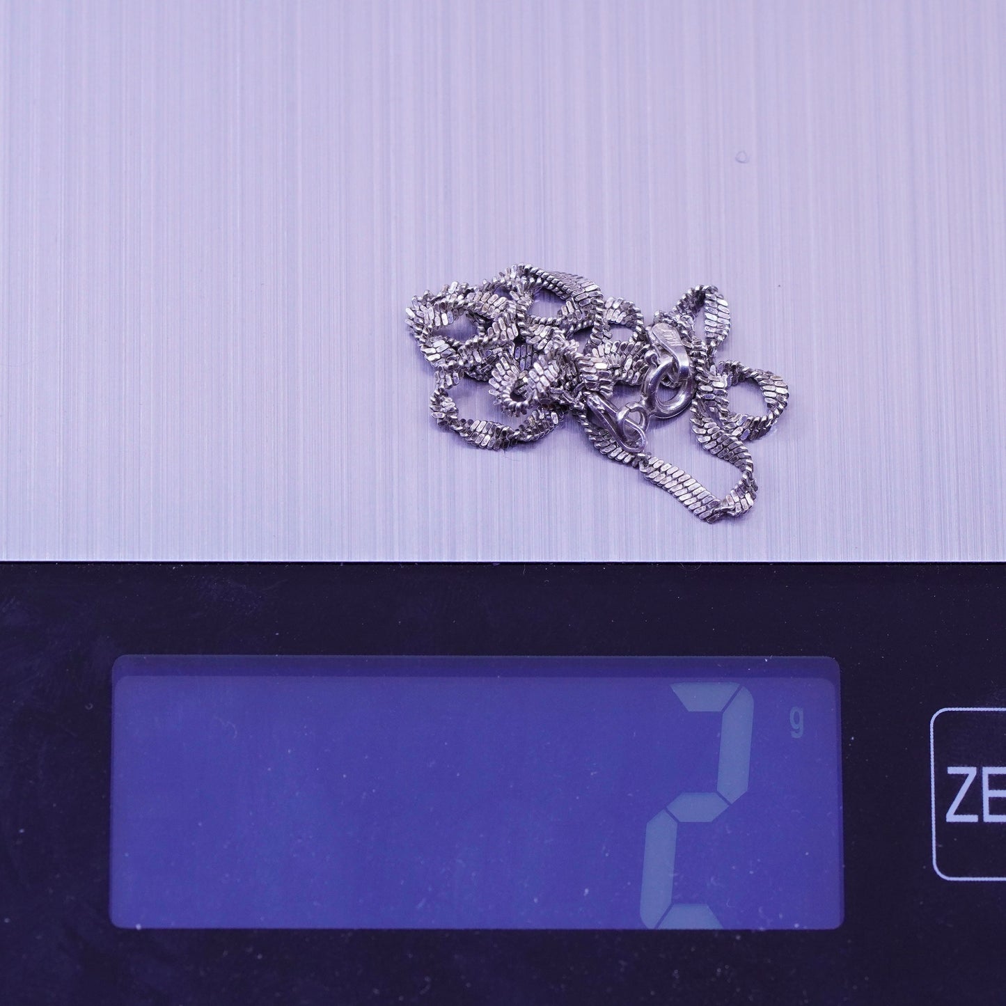 10.25”, Vintage sterling silver bracelet, 925 twisted herringbone anklet