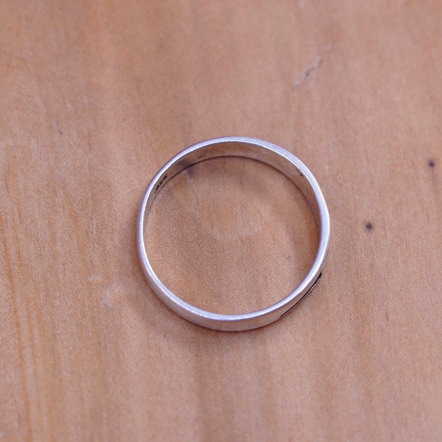 Size 10.5, vintage sterling silver handmade ring, 925 stackable patterned band