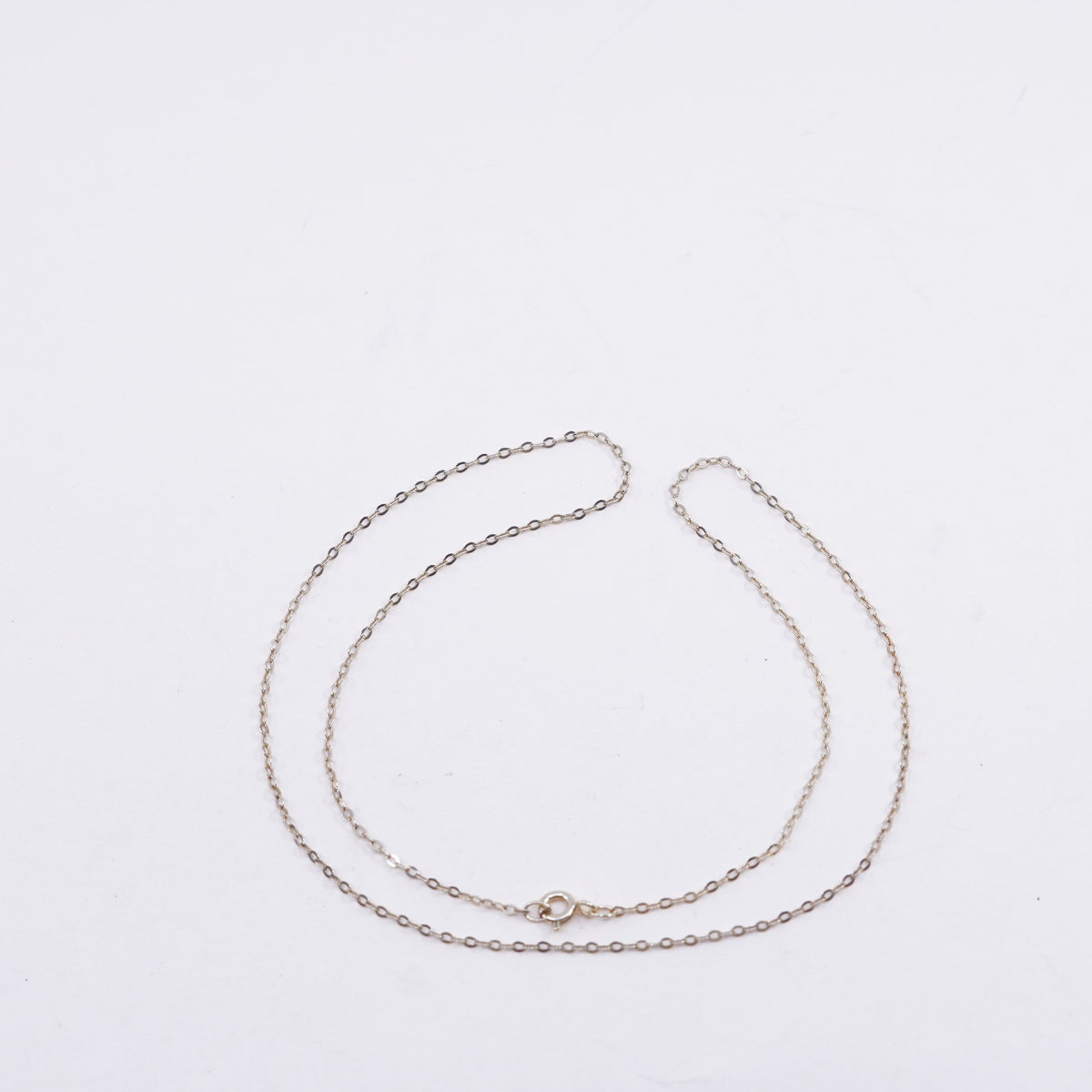 18”, vtg vermeil gold over Sterling silver necklace, 925 flatten circle chain