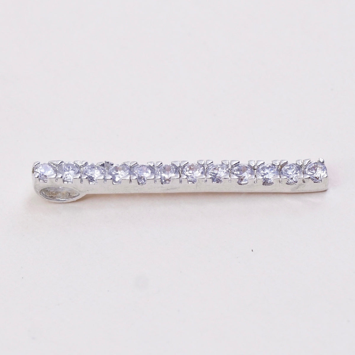 Vintage sterling silver cz crystal pendant, 925 pendant