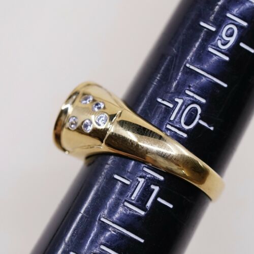 Sz 10.5, Vtg Vermeil Gold Sterling silver Statement ring, 925 W/ Topaz N Cz