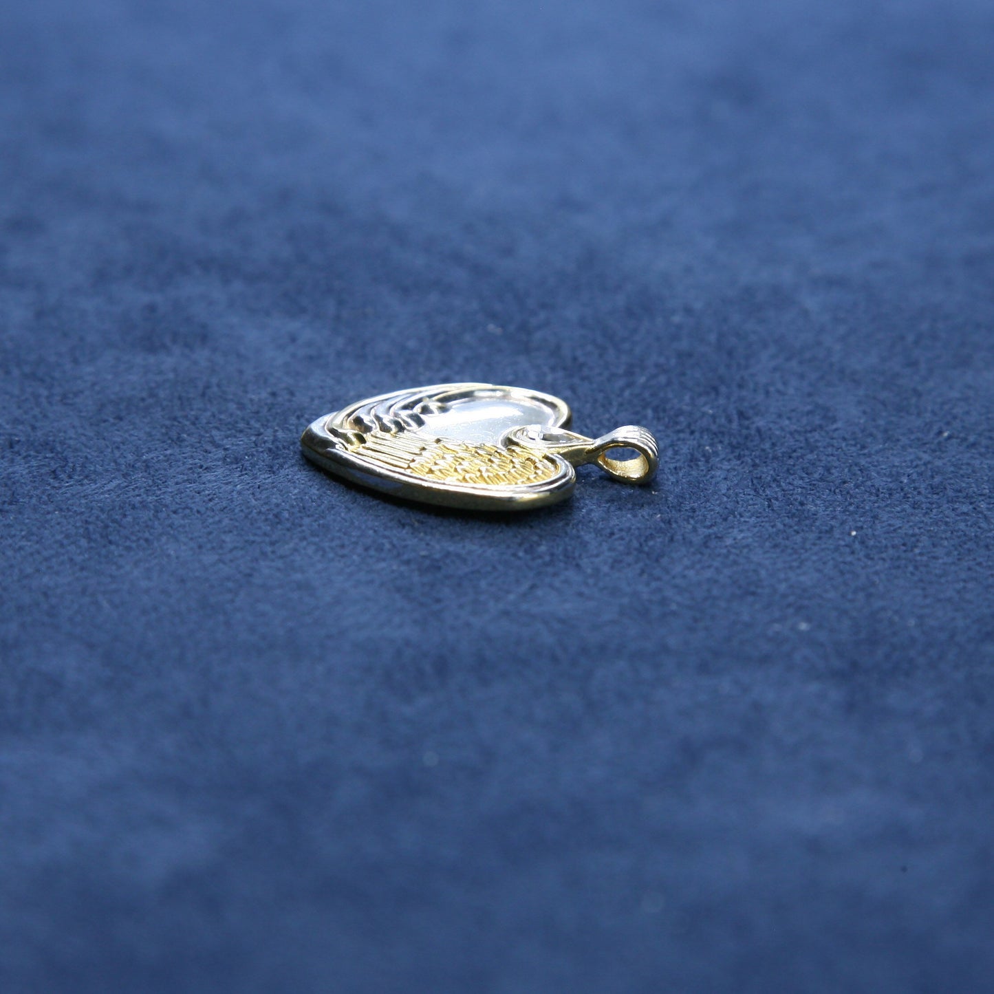 BGE 18K Gold & 925 Love Heart Engraved Pendant p1039, Sterling silver pendant