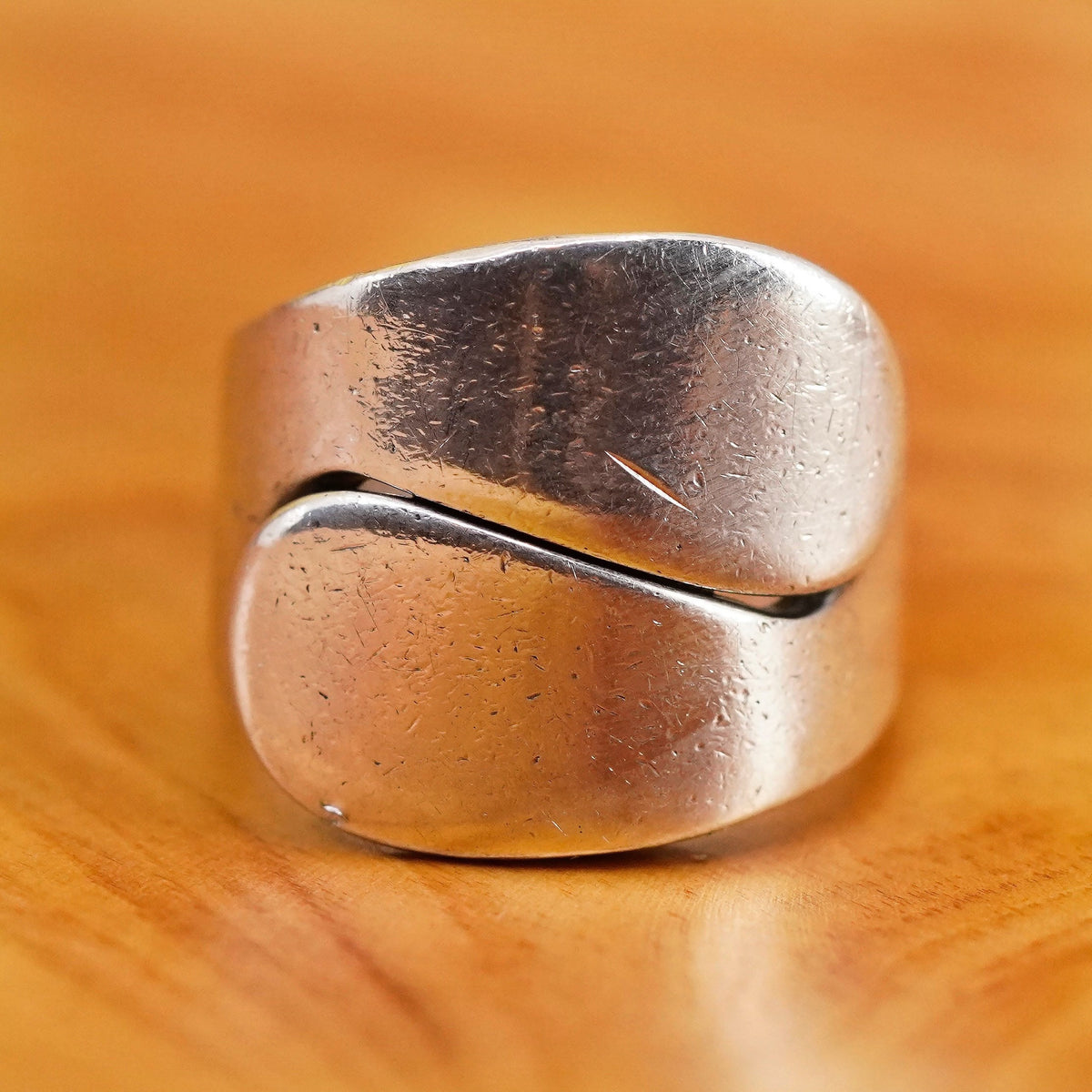 Size adjustable, designer Hans Hansen Sterling silver ring, 925 ribbed band