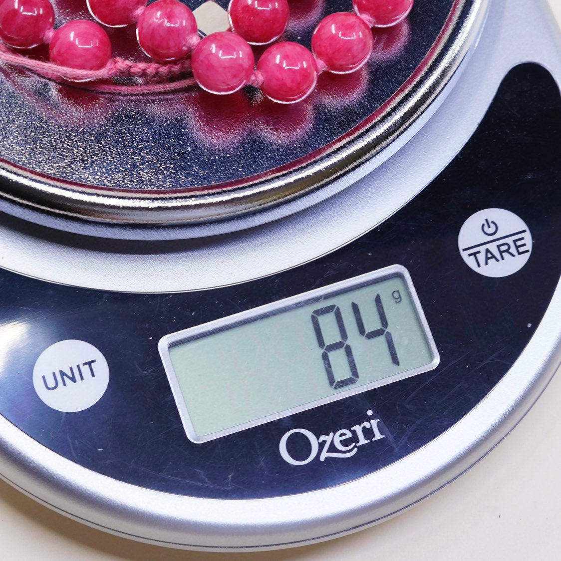 18”, Vintage handmade pink quartz beads with linen thread necklace