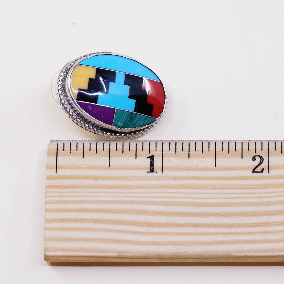 VTG Sterling silver handmade earrings, 925 studs w/ zuni studs