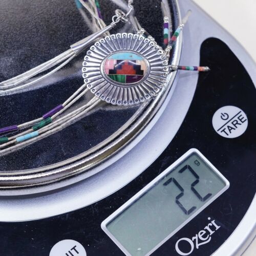 18”, Q.T Sterling handmade necklace, 925 Liquid Silver Multi Strands W/ Pendant