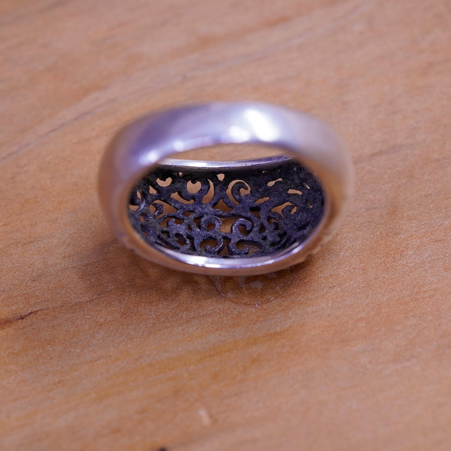 Size 4.5, Sterling silver handmade ring, southwestern, 925 filigree swirl band