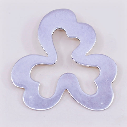 Vintage sterling silver handmade pendant, 925 clover