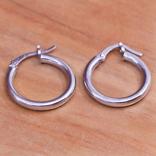0.75”, Vintage Sterling silver handmade earrings, maxico 925 hoops