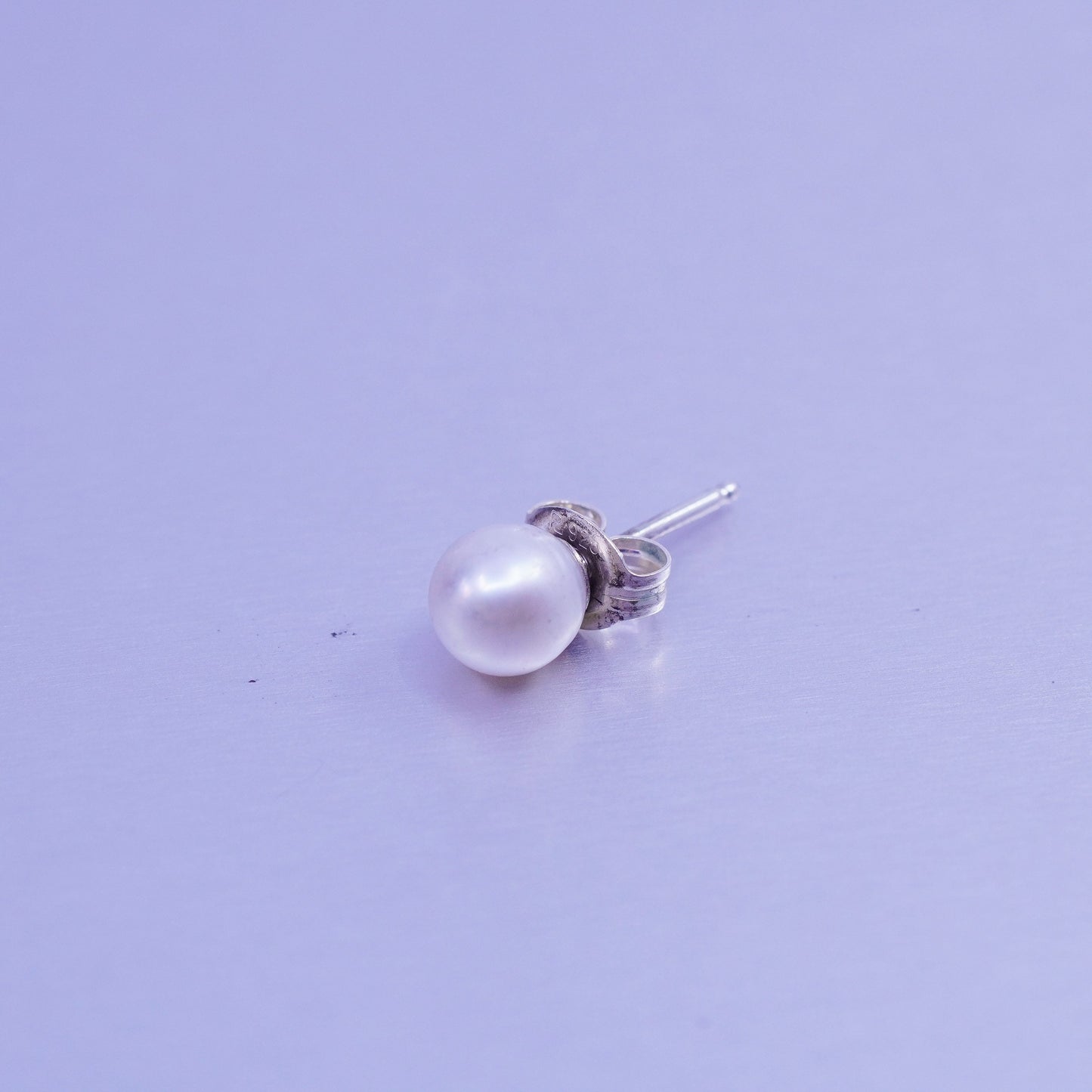 Vintage Sterling 925 silver handmade earrings, studs with pearl