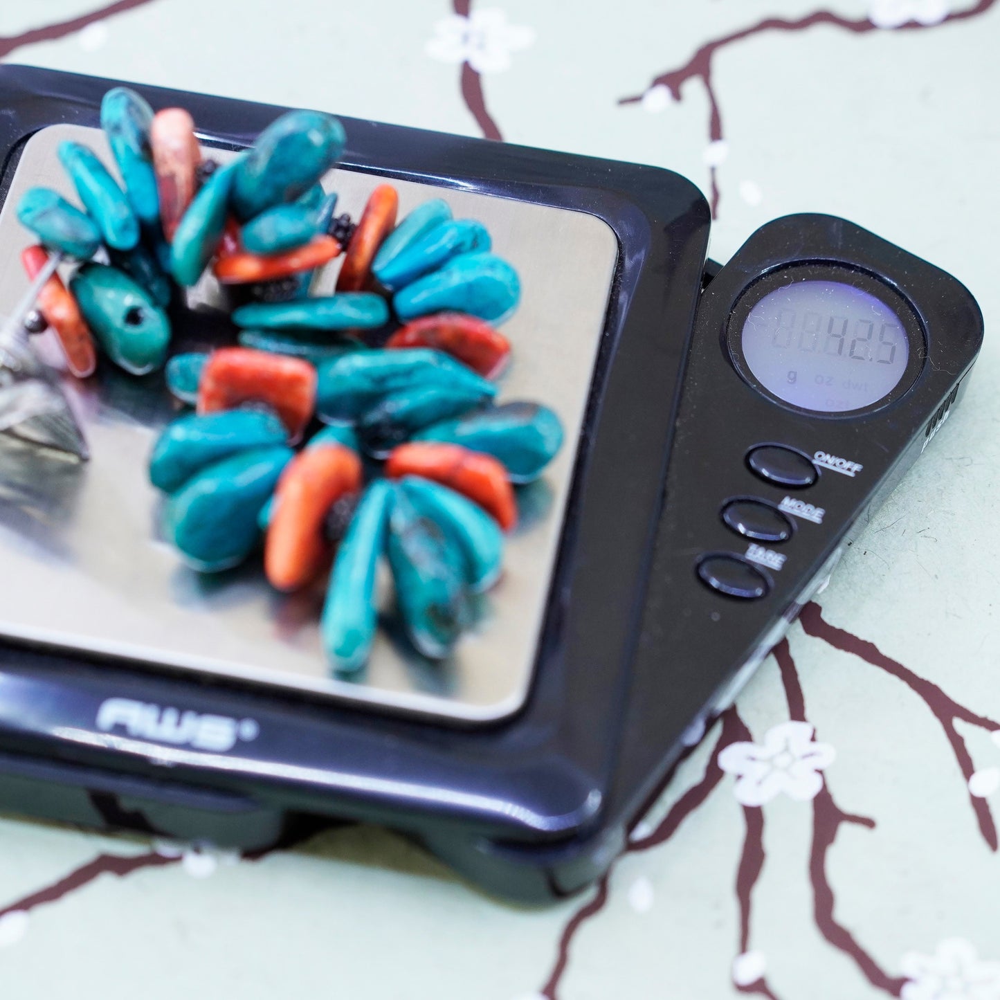 7”, southwestern Sterling 925 silver handmade bracelet turquoise coral beads