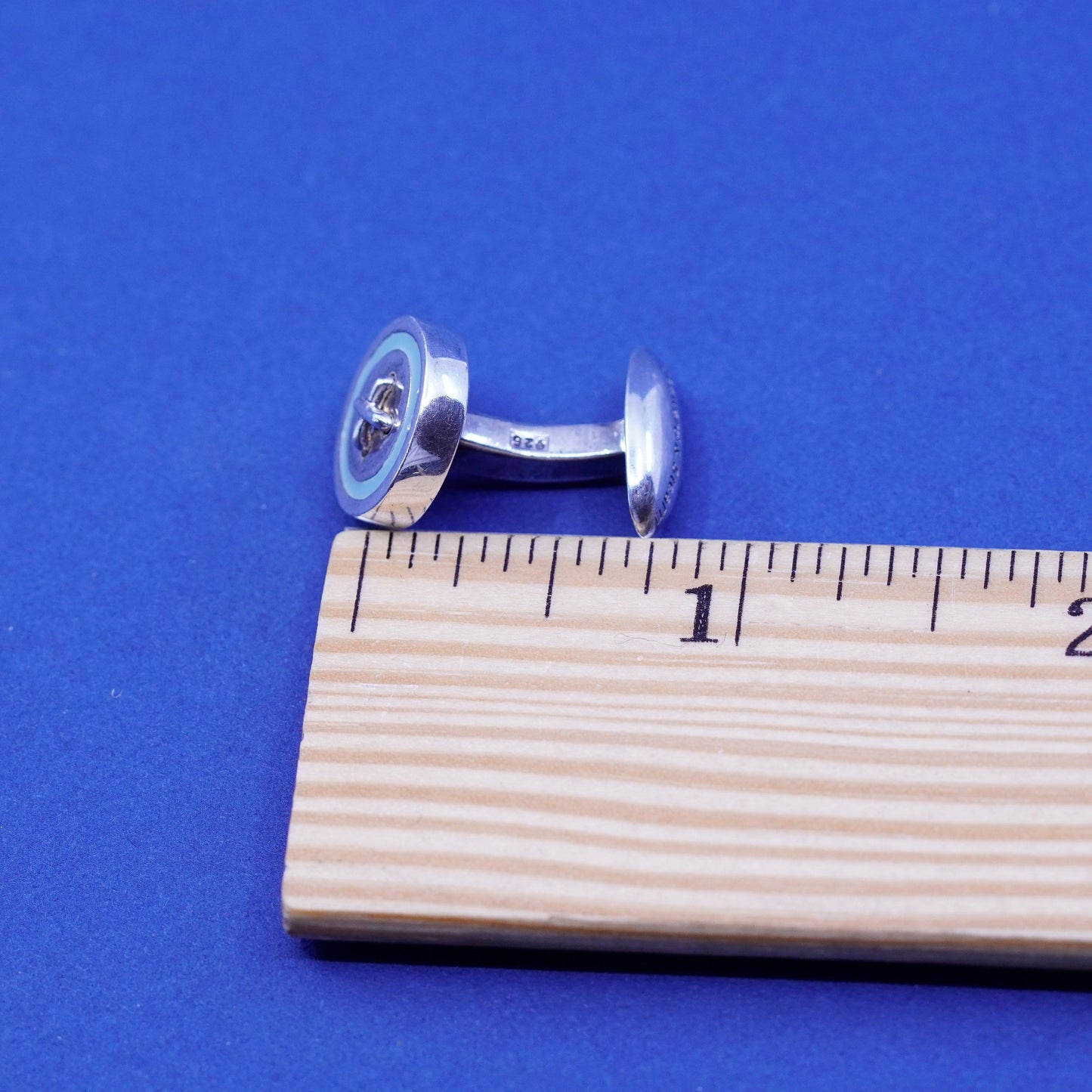 seaward stearn sterling silver Handmade cufflinks, round buttons 925 cuff links