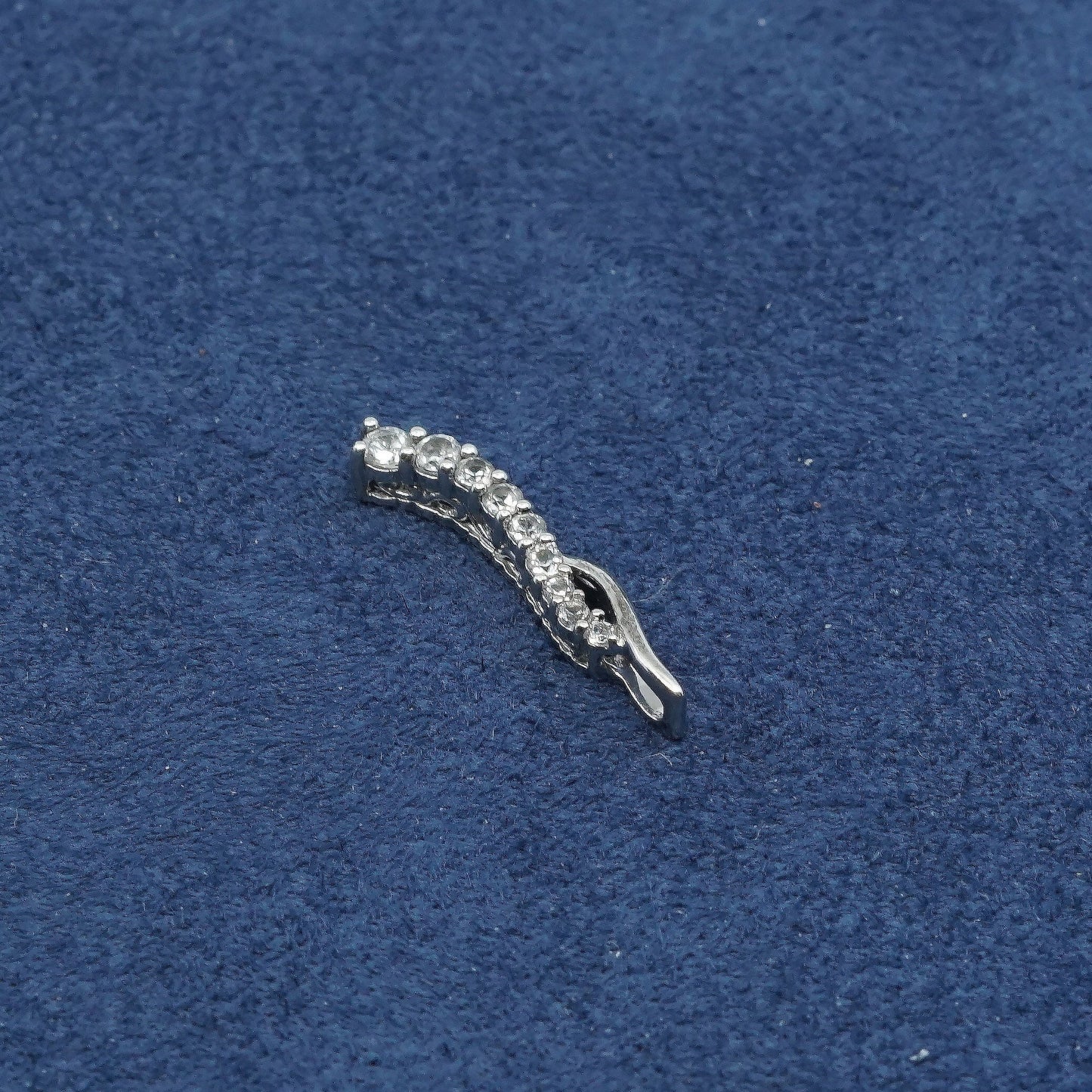 vtg ALC Sterling silver handmade pendant, solid 925 silver with crystal