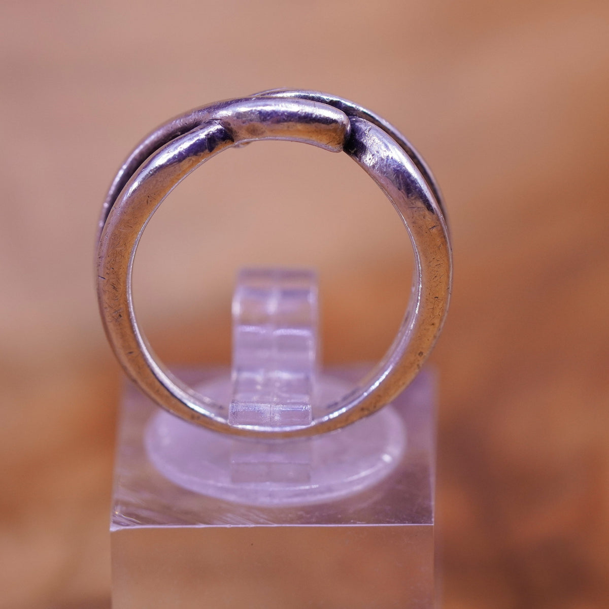 Size 6, vintage TMA Sterling silver handmade ring, Modern 925 wavy band