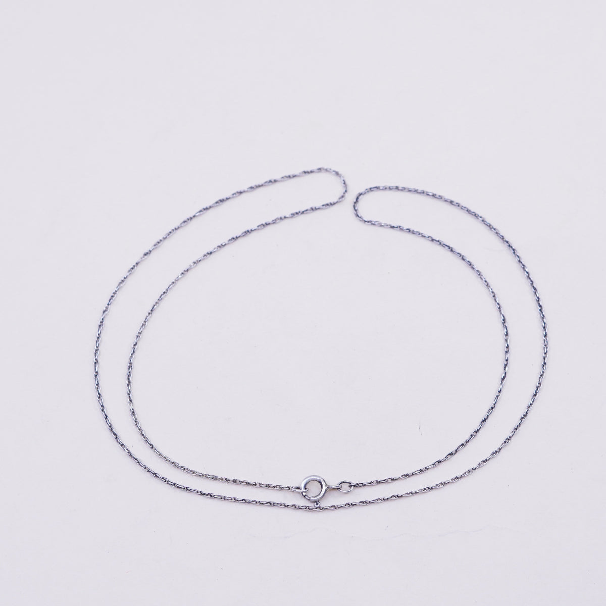 20” 1mm, vintage sterling silver necklace, 925 Singapore rope chain